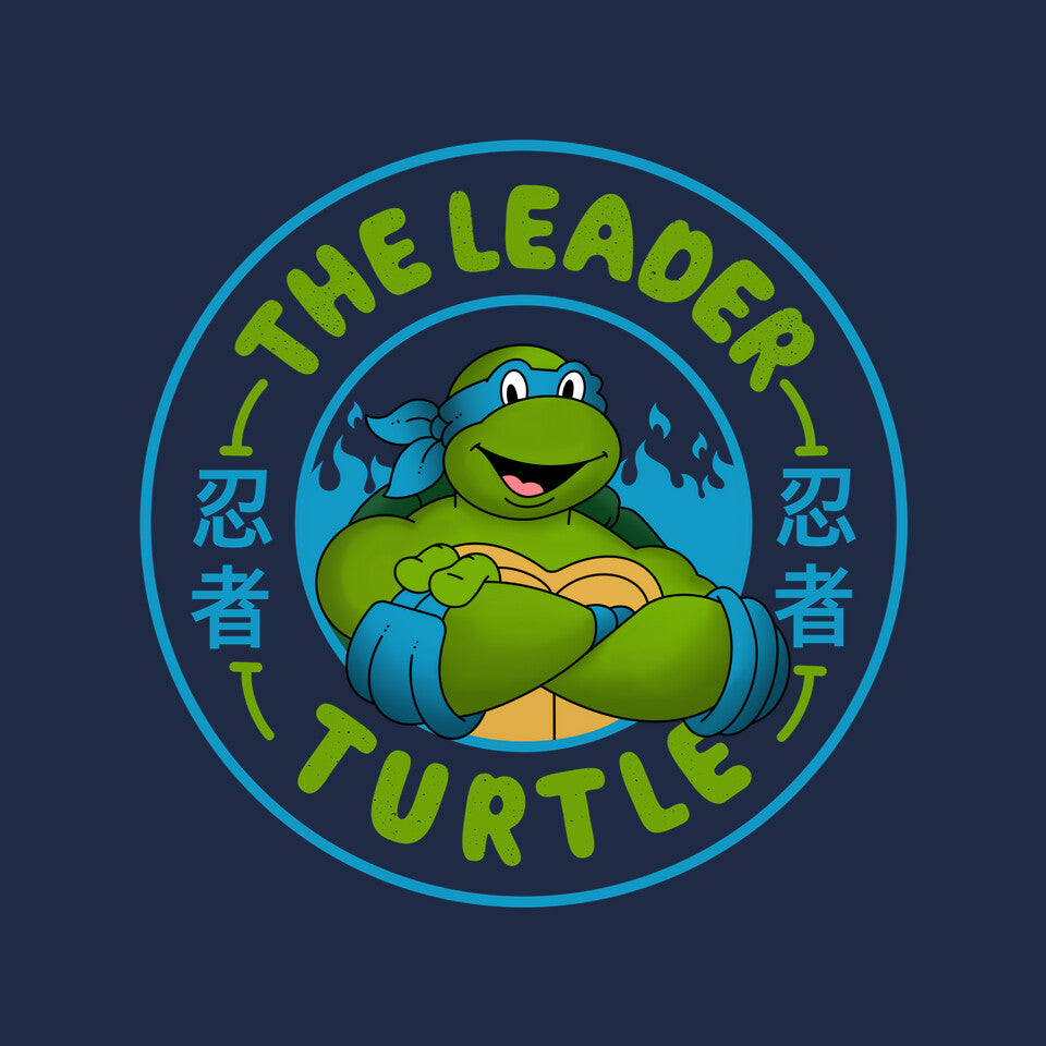 The Leader Turtle Graphic T-Shirt design artwork for navy graphic T-shirt
