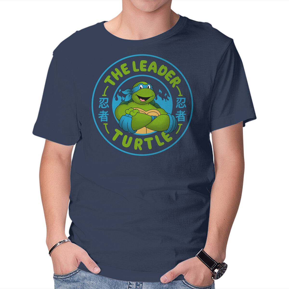 The Leader Turtle Graphic T-Shirt in navy, product display