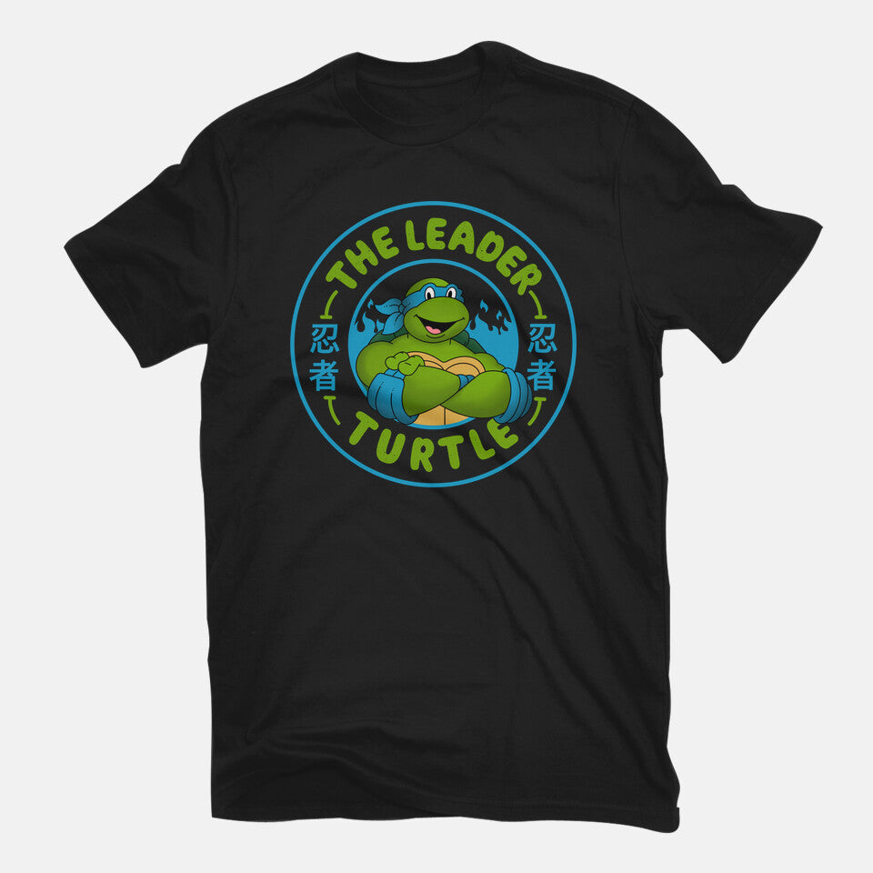 The Leader Turtle Graphic T-Shirt in black, flat-lay product view