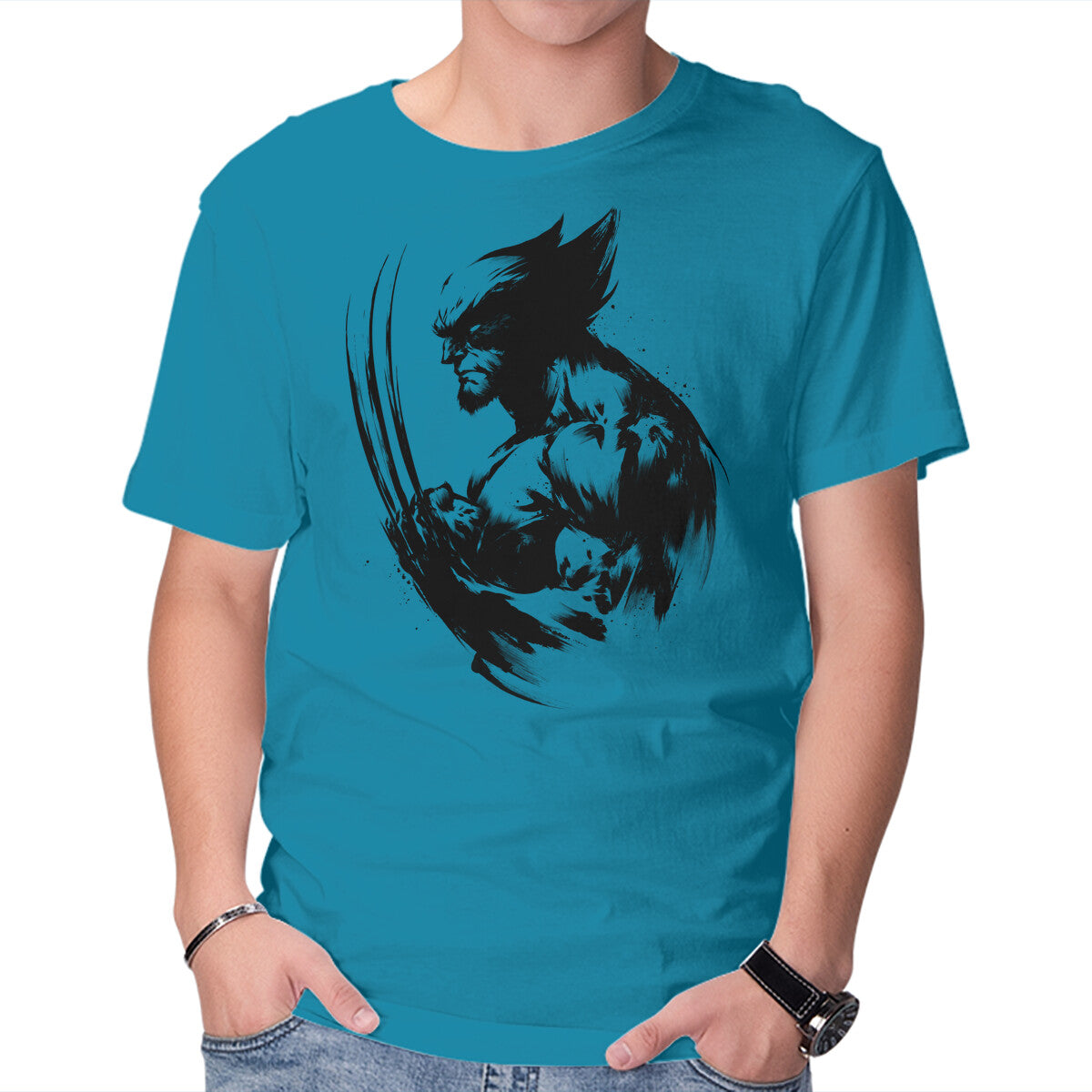 Mutant Inked – Sci-Fi Graphic T-Shirt in turquoise, product display