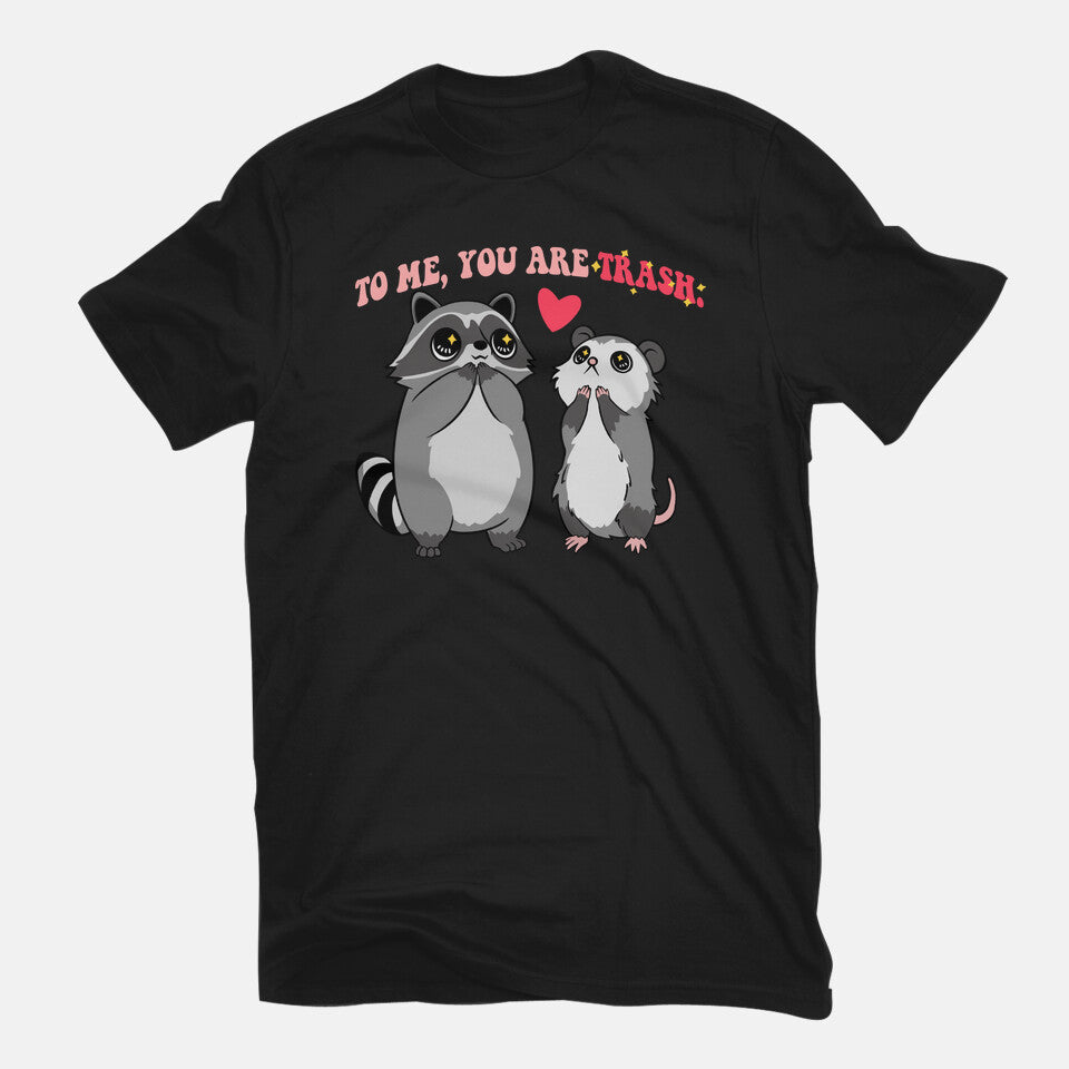 To Me You Are Trash – Animal Graphic T-Shirt in black, flat-lay product view