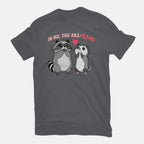 To Me You Are Trash – Animal Graphic T-Shirt in charcoal, flat-lay product view