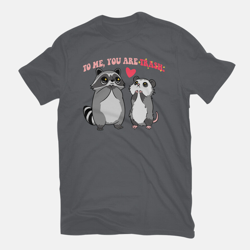 To Me You Are Trash – Animal Graphic T-Shirt in charcoal, flat-lay product view