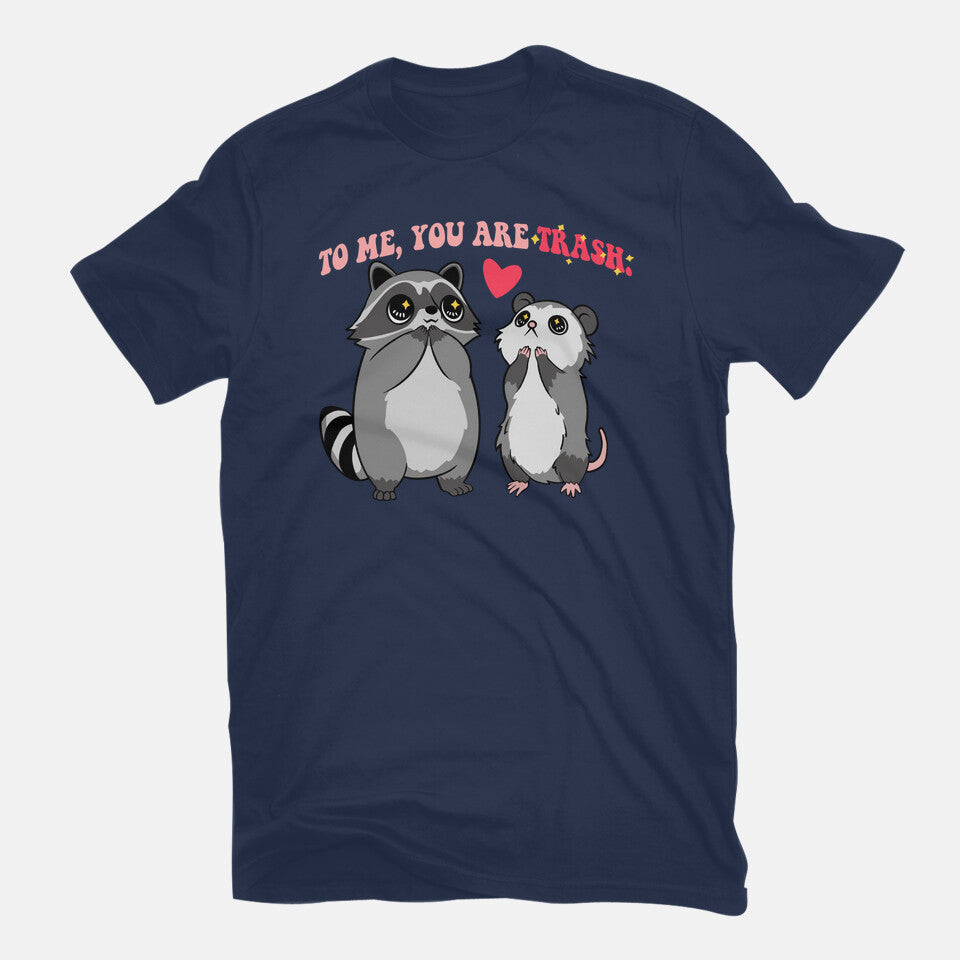 To Me You Are Trash – Animal Graphic T-Shirt in navy, flat-lay product view