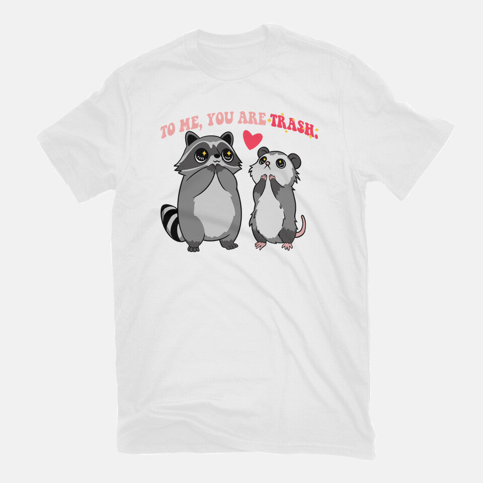 To Me You Are Trash – Animal Graphic T-Shirt in white, flat-lay product view