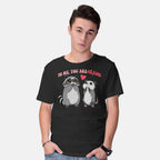 Model wearing black To Me You Are Trash – Animal Graphic T-Shirt