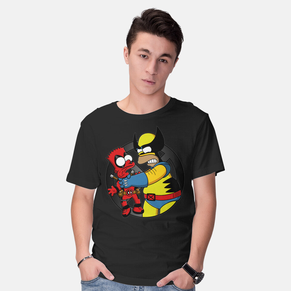 Model wearing black Why You Little Wade – Movie Graphic T-Shirt