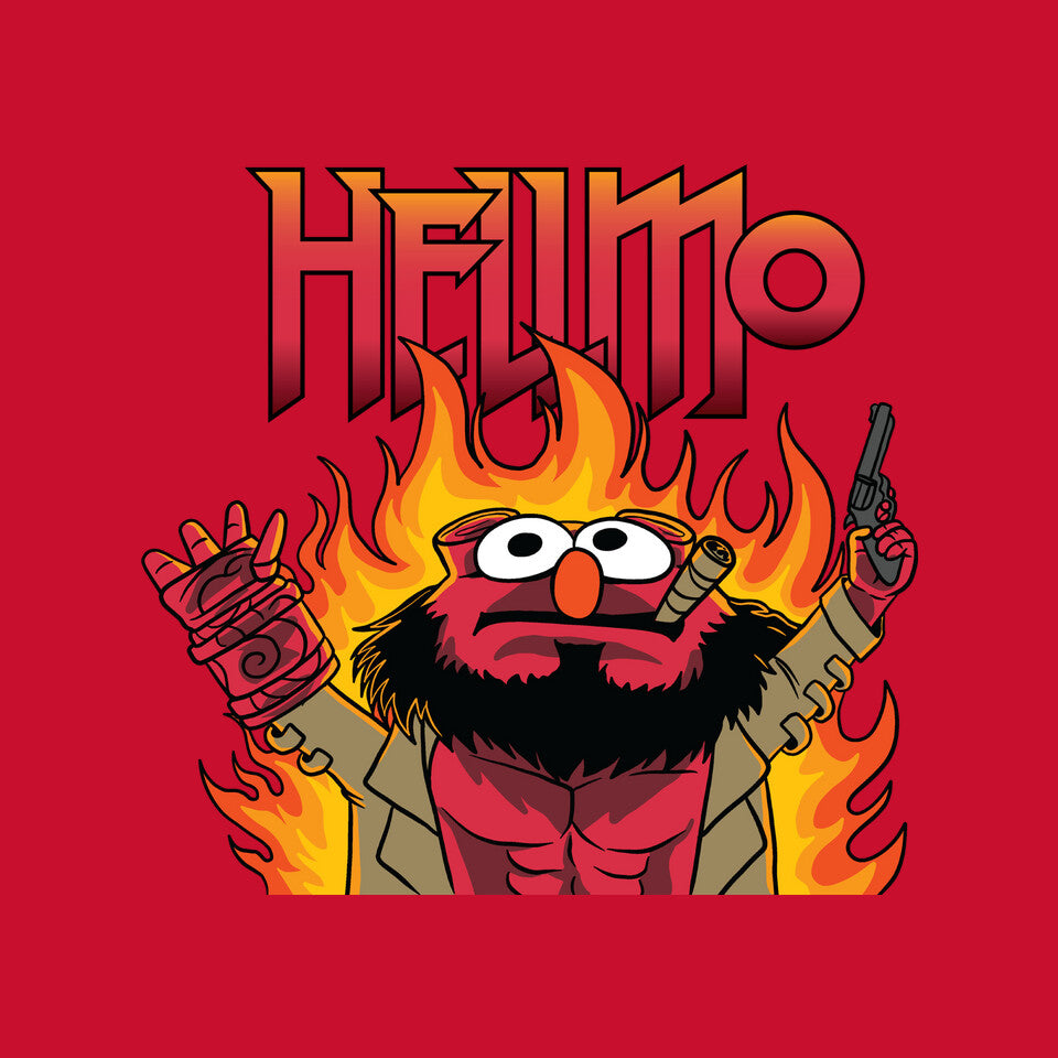 HELLMO – Funny Graphic T-Shirt design artwork for red graphic T-shirt