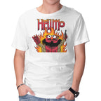 HELLMO – Funny Graphic T-Shirt in white, product display