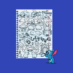 Doodle Alien – Movie Graphic T-Shirt design artwork for royal blue graphic T-shirt