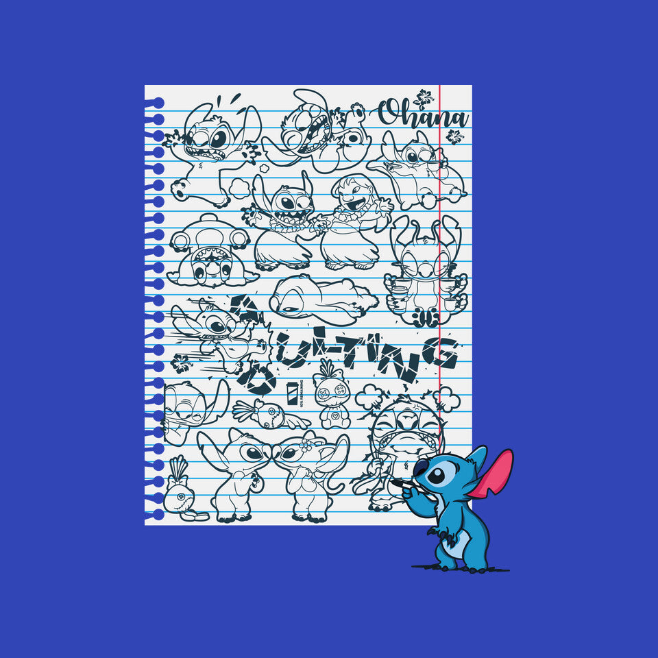 Doodle Alien – Movie Graphic T-Shirt design artwork for royal blue graphic T-shirt