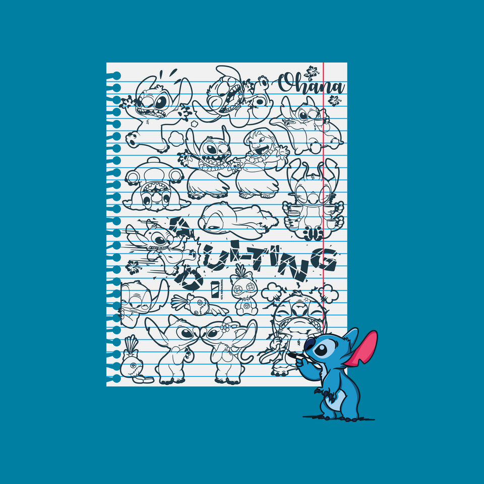 Doodle Alien – Movie Graphic T-Shirt design artwork for turquoise graphic T-shirt