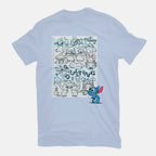 Doodle Alien – Movie Graphic T-Shirt in blue, flat-lay product view