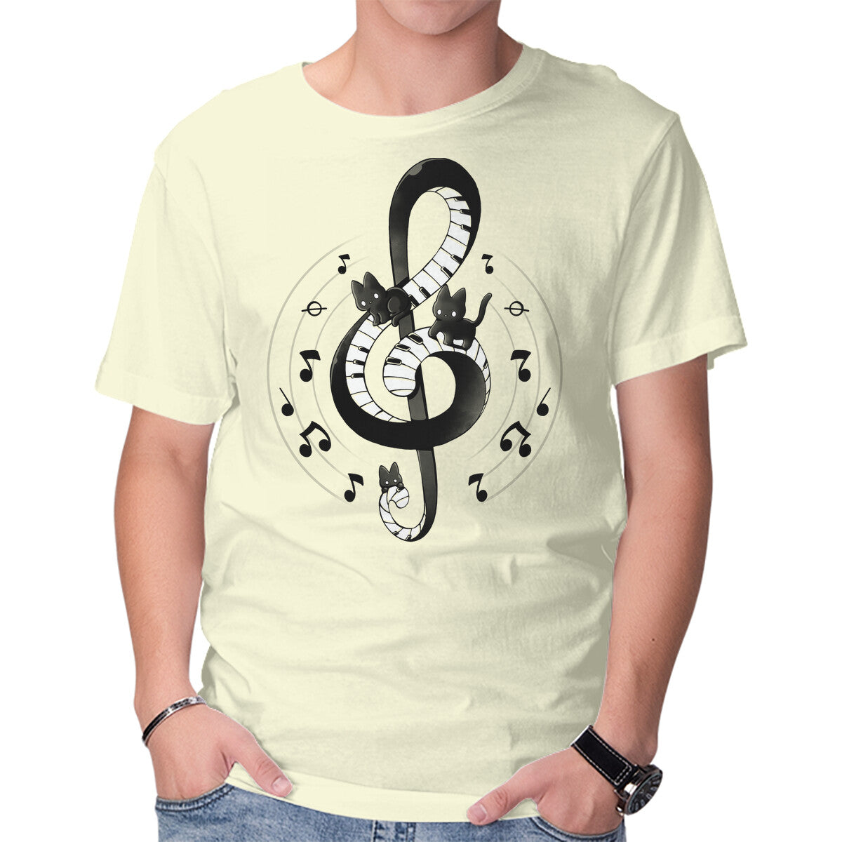 Violin Key Kittens – Cat Graphic T-Shirt