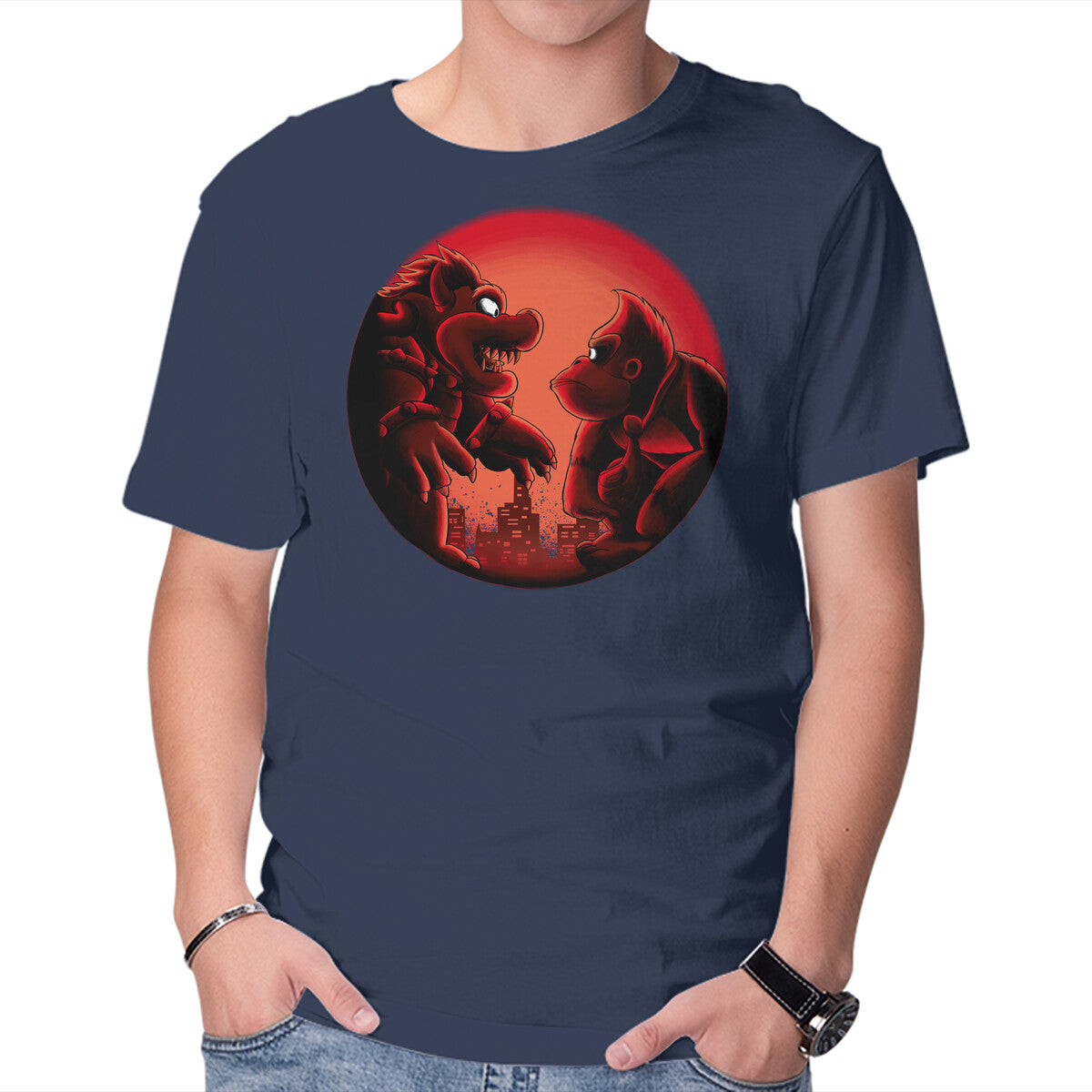 Koopa Vs Kong – Gaming Graphic T-Shirt in navy, product display