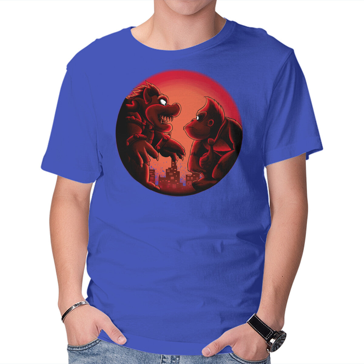 Koopa Vs Kong – Gaming Graphic T-Shirt in royal blue, product display