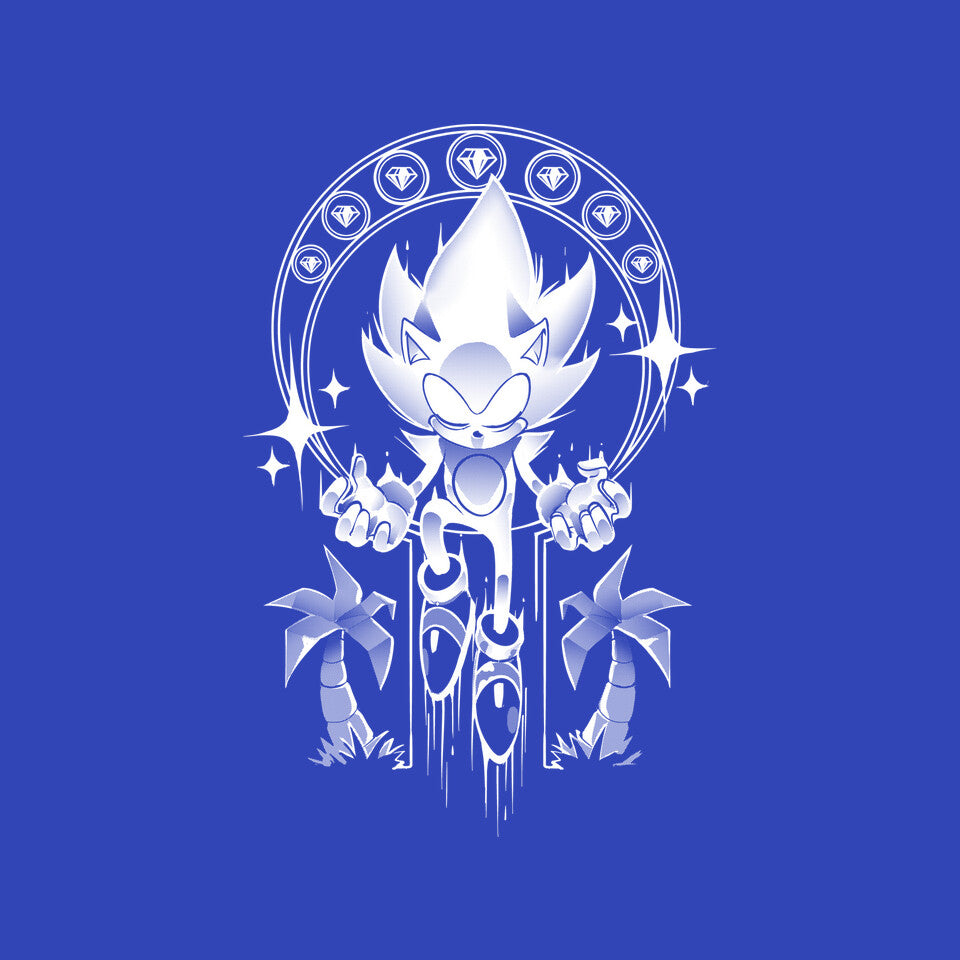 Seven Chaos – Gaming Graphic T-Shirt design artwork for royal blue graphic T-shirt