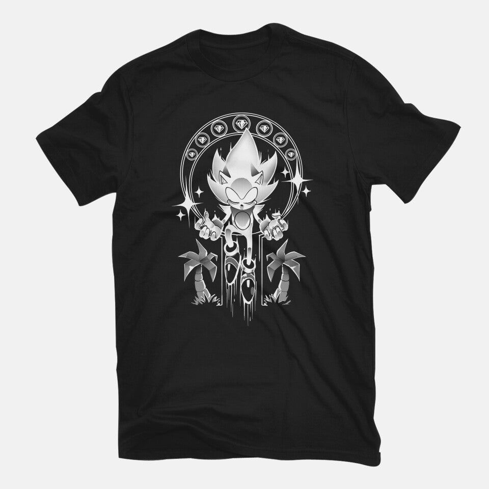 Seven Chaos – Gaming Graphic T-Shirt in black, flat-lay product view