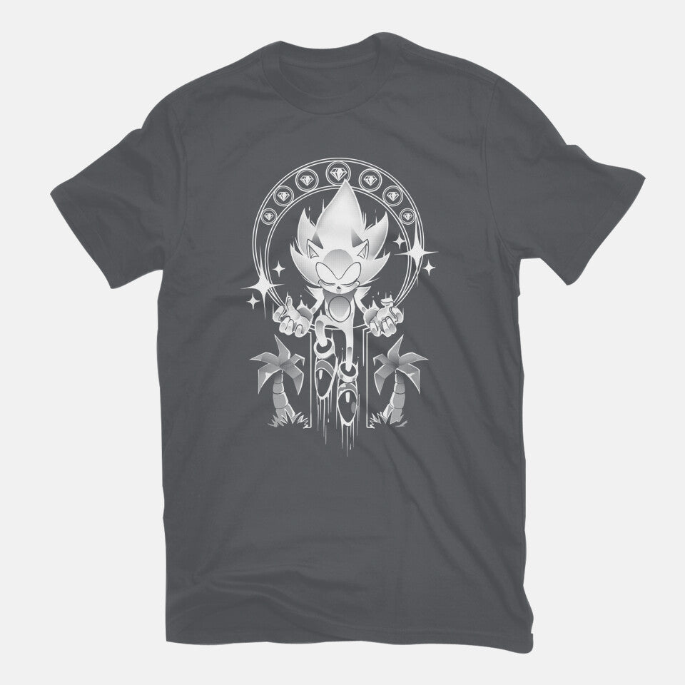 Seven Chaos – Gaming Graphic T-Shirt in charcoal, flat-lay product view