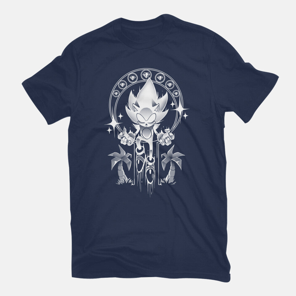 Seven Chaos – Gaming Graphic T-Shirt in navy, flat-lay product view