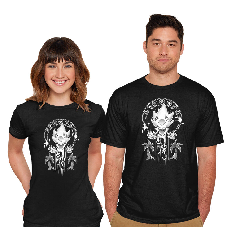 Model wearing black Seven Chaos – Gaming Graphic T-Shirt