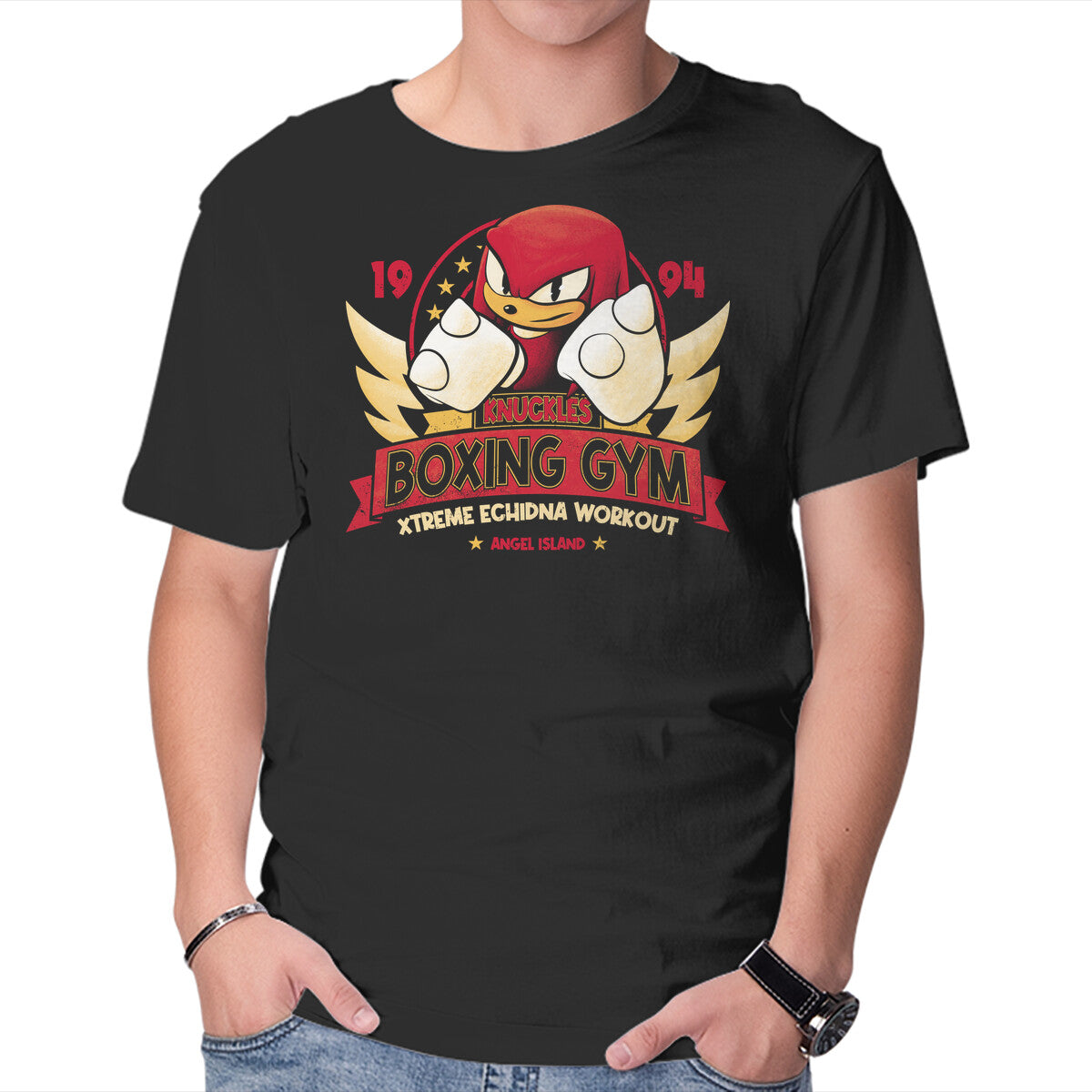 Knuckles Boxing Gym – Gaming Graphic T-Shirt in black, product display