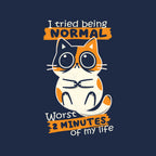 Normal To Worst – Cat Graphic T-Shirt design artwork for navy graphic T-shirt