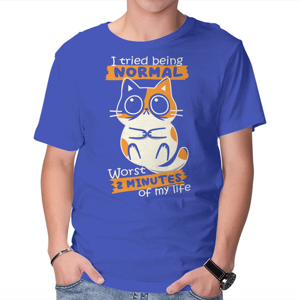 Normal To Worst – Cat Graphic T-Shirt in royal blue, product display