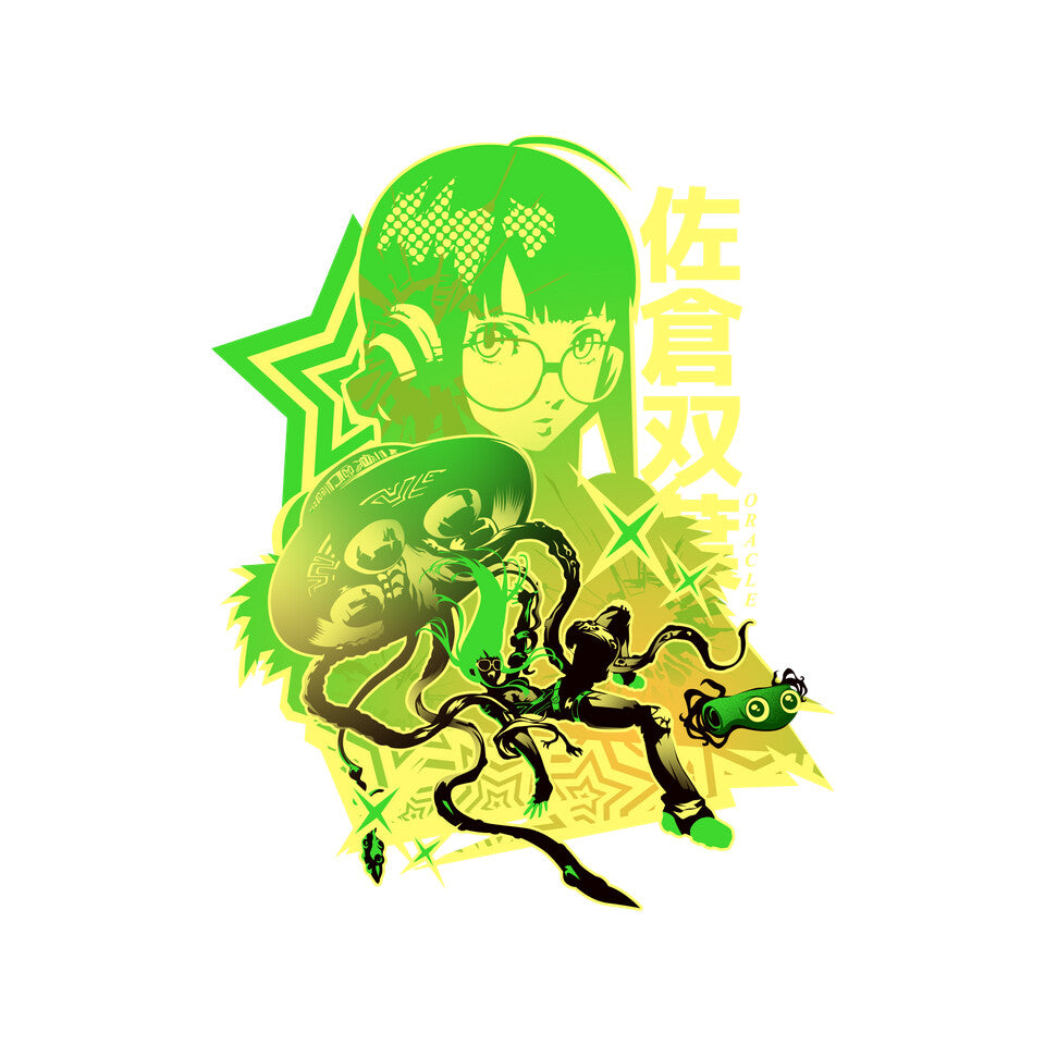 Code Name Oracle – Anime Graphic T-Shirt design artwork for white graphic T-shirt