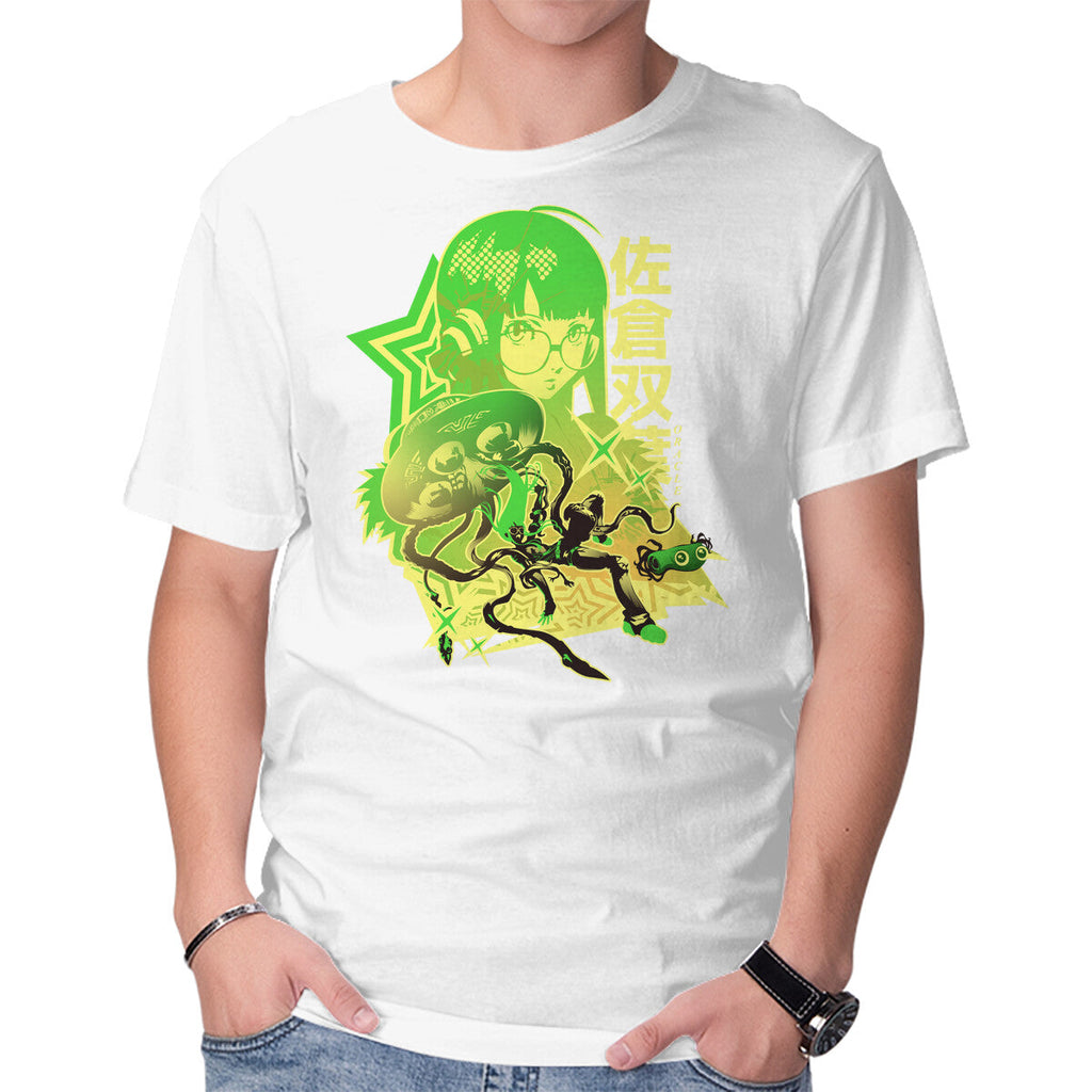 Code Name Oracle – Anime Graphic T-Shirt in white, product display