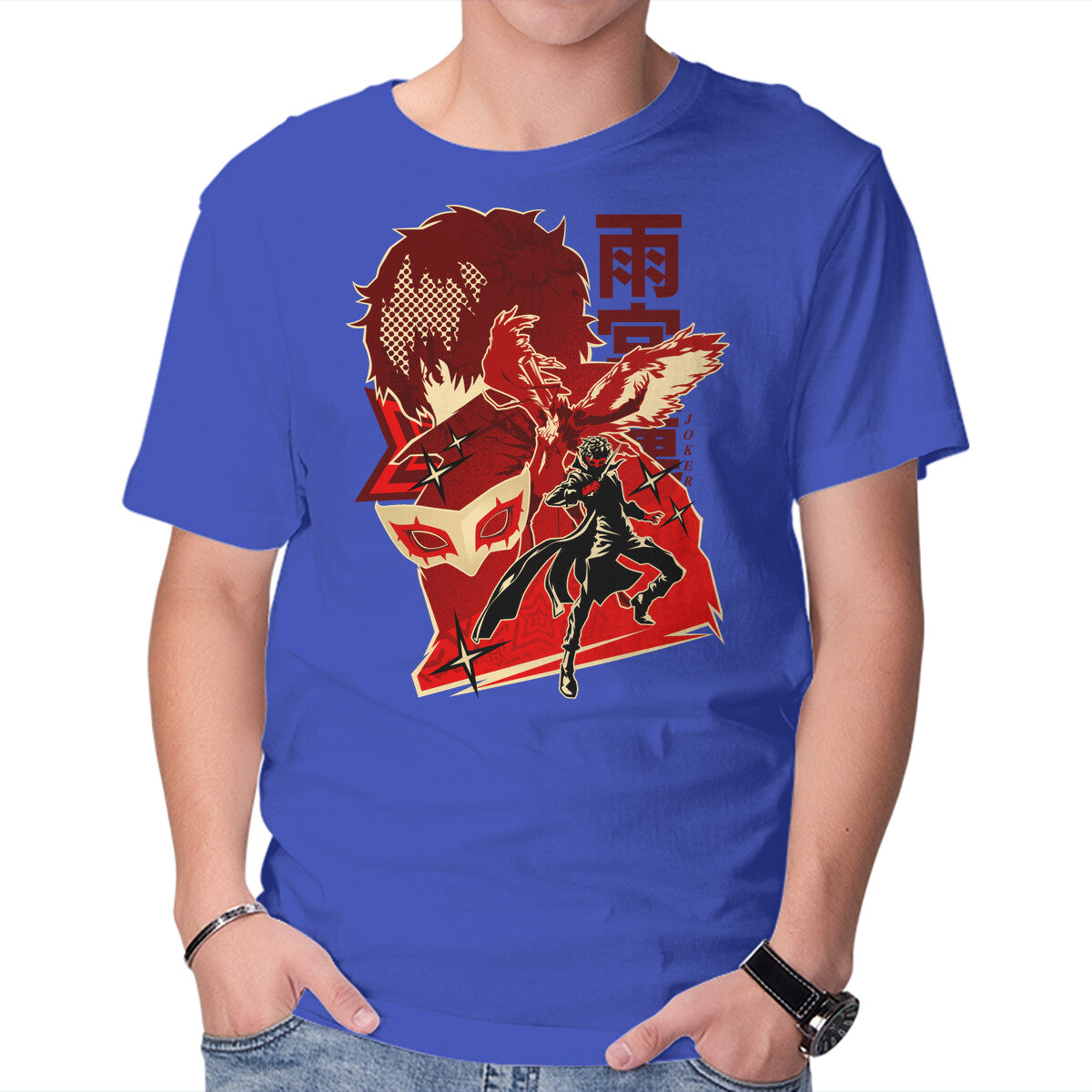 Code Name Joker – Anime Graphic T-Shirt in royal blue, product display