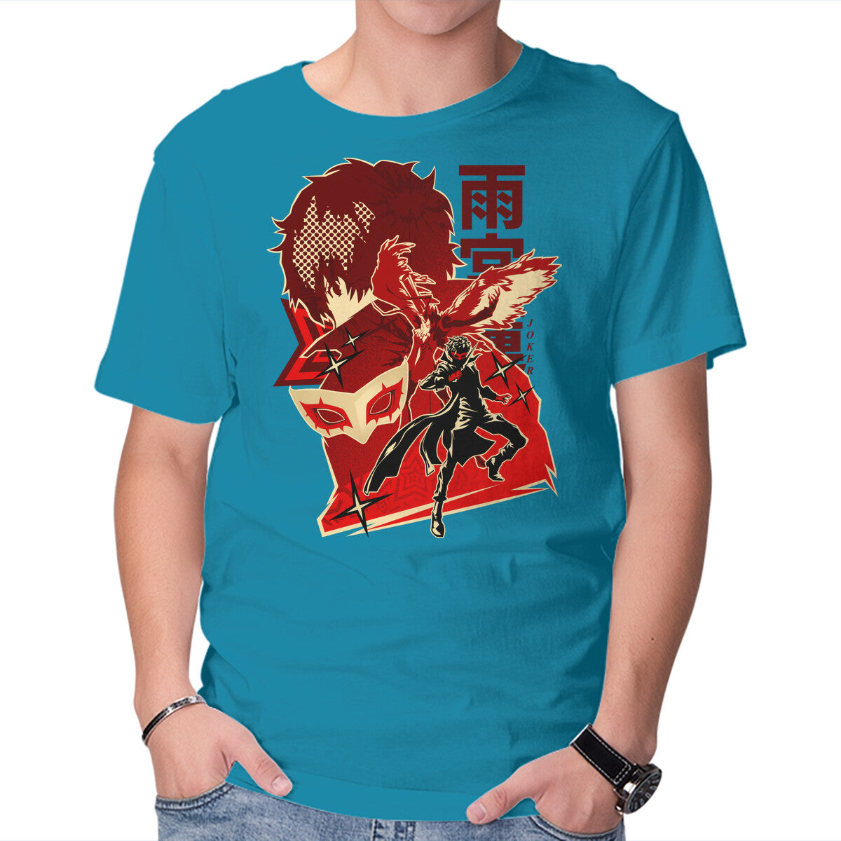 Code Name Joker – Anime Graphic T-Shirt in turquoise, product display