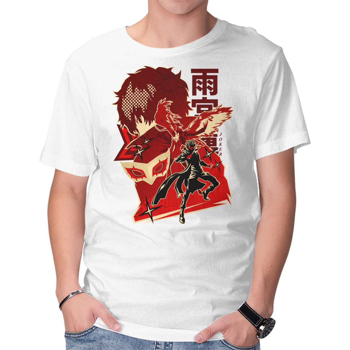 Code Name Joker – Anime Graphic T-Shirt in white, product display