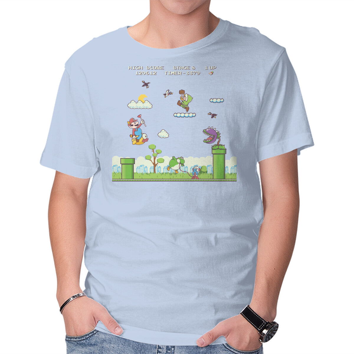 Gaming World – Gaming Graphic T-Shirt in blue, product display