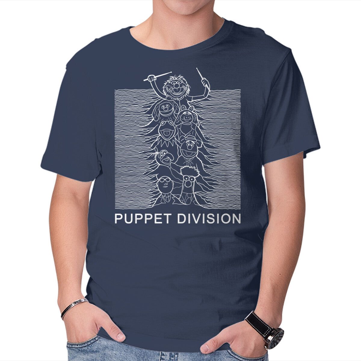 Puppet Division – Music Graphic T-Shirt in navy, product display