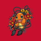 Flame Charm – Anime Graphic T-Shirt design artwork for red graphic T-shirt
