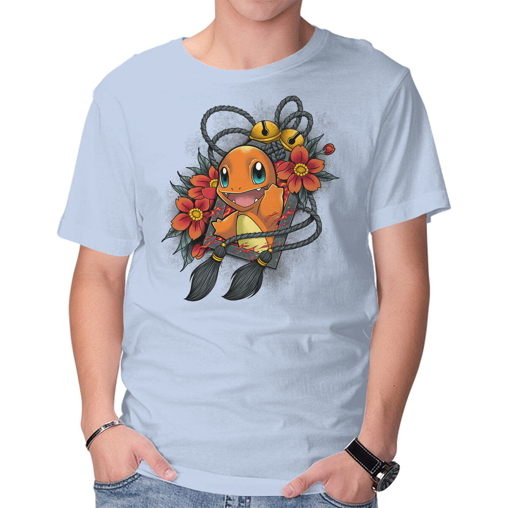 Flame Charm – Anime Graphic T-Shirt in blue, product display