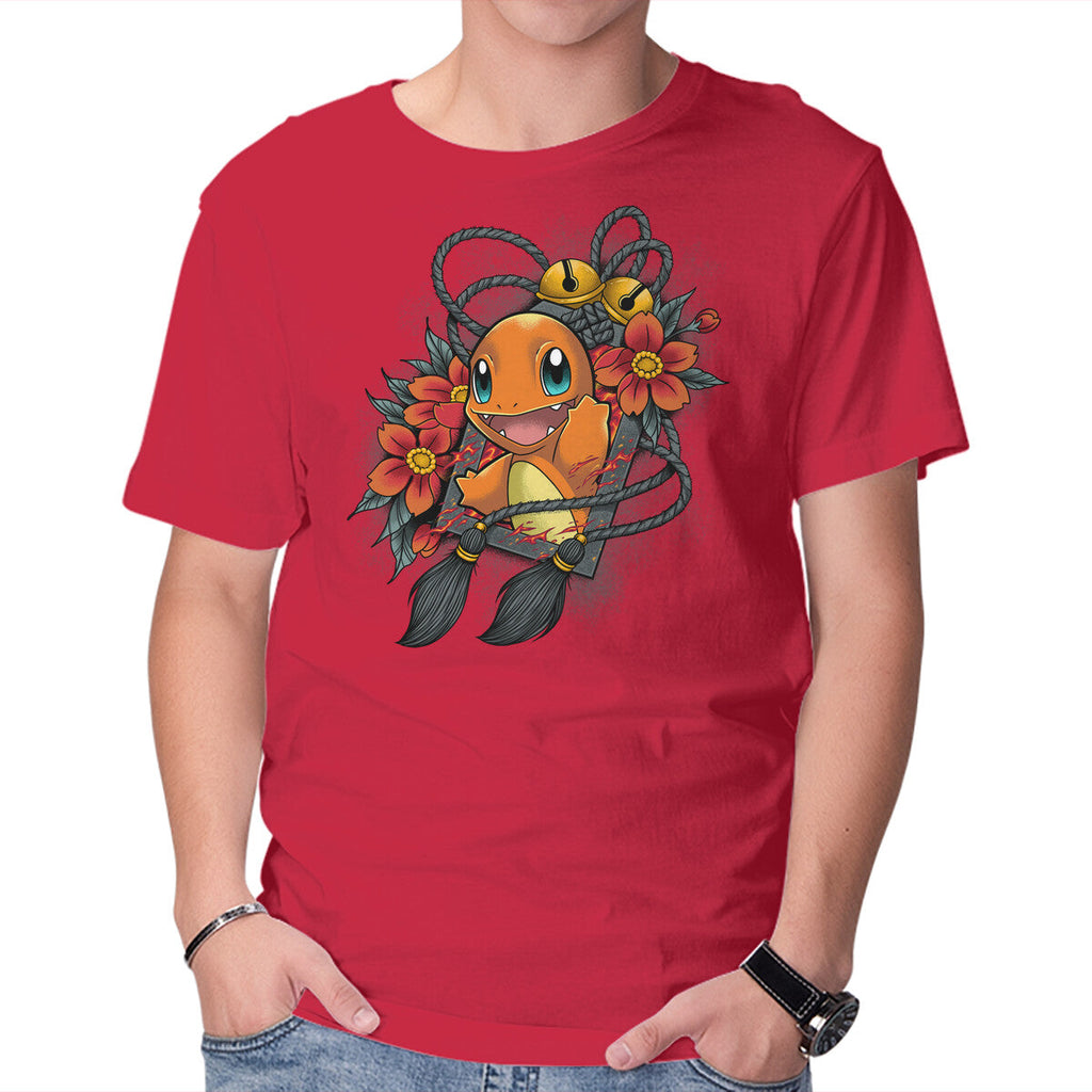 Flame Charm – Anime Graphic T-Shirt in red, product display