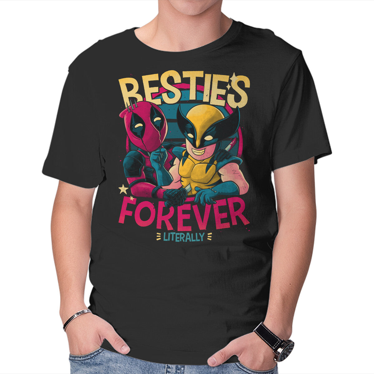 Besties Forever – Movie Graphic T-Shirt in black, product display