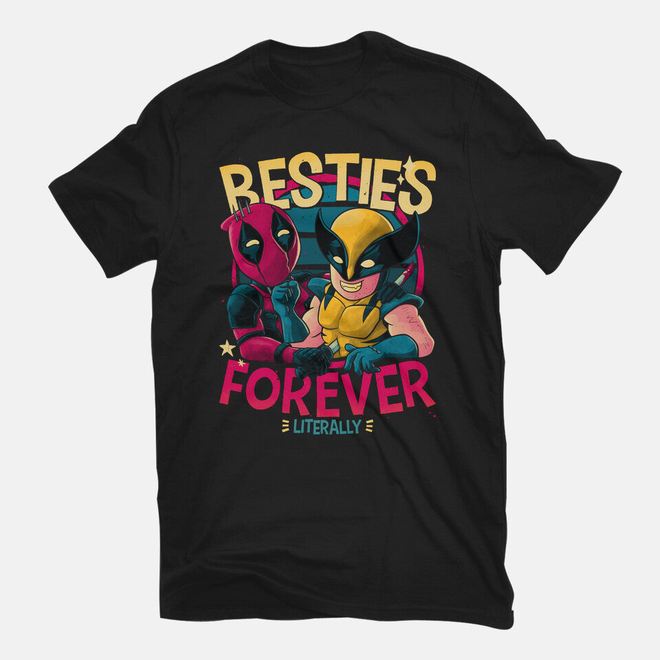 Besties Forever – Movie Graphic T-Shirt in black, flat-lay product view