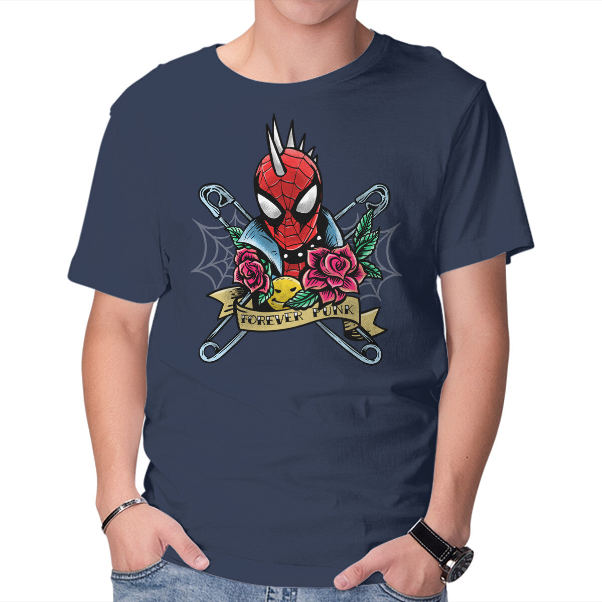 Forever Punk – Music Graphic T-Shirt in navy, product display