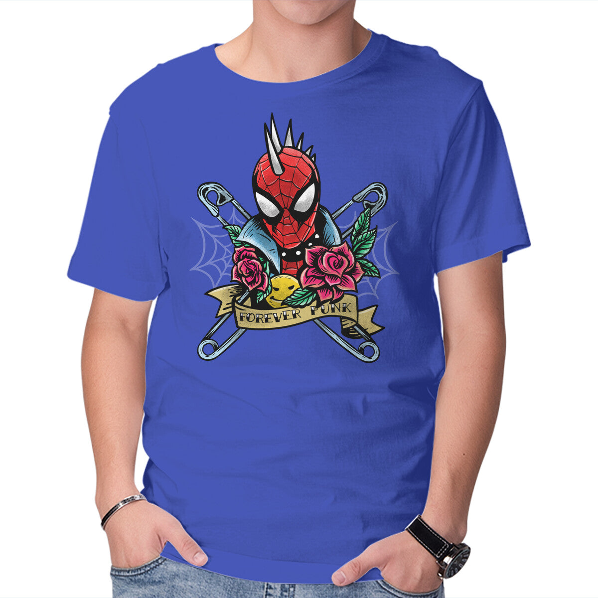 Forever Punk – Music Graphic T-Shirt in royal blue, product display