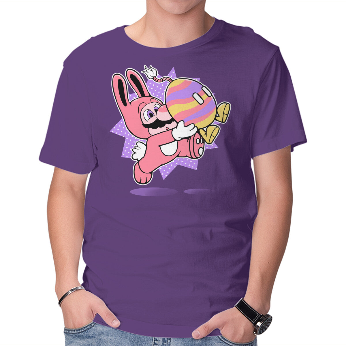 Super Easter Egg – Gaming Graphic T-Shirt in purple, product display