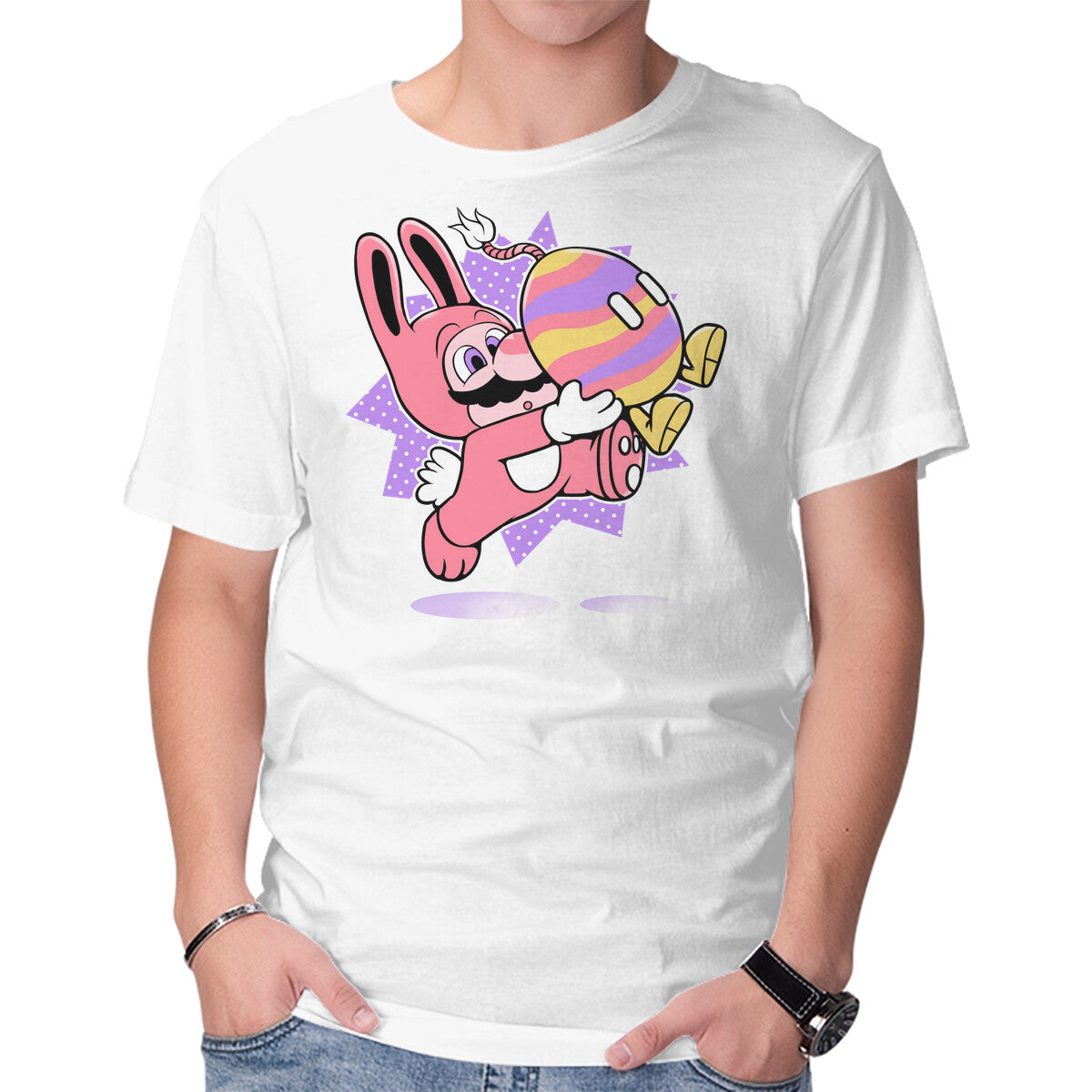 Super Easter Egg – Gaming Graphic T-Shirt in white, product display