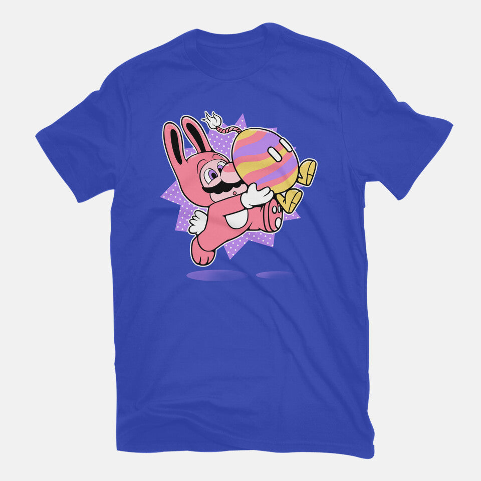 Super Easter Egg – Gaming Graphic T-Shirt in royal blue, flat-lay product view