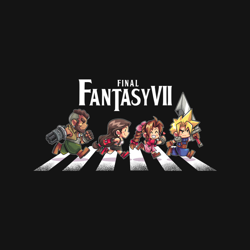 FFVII Road – Gaming Graphic T-Shirt design artwork for black graphic T-shirt
