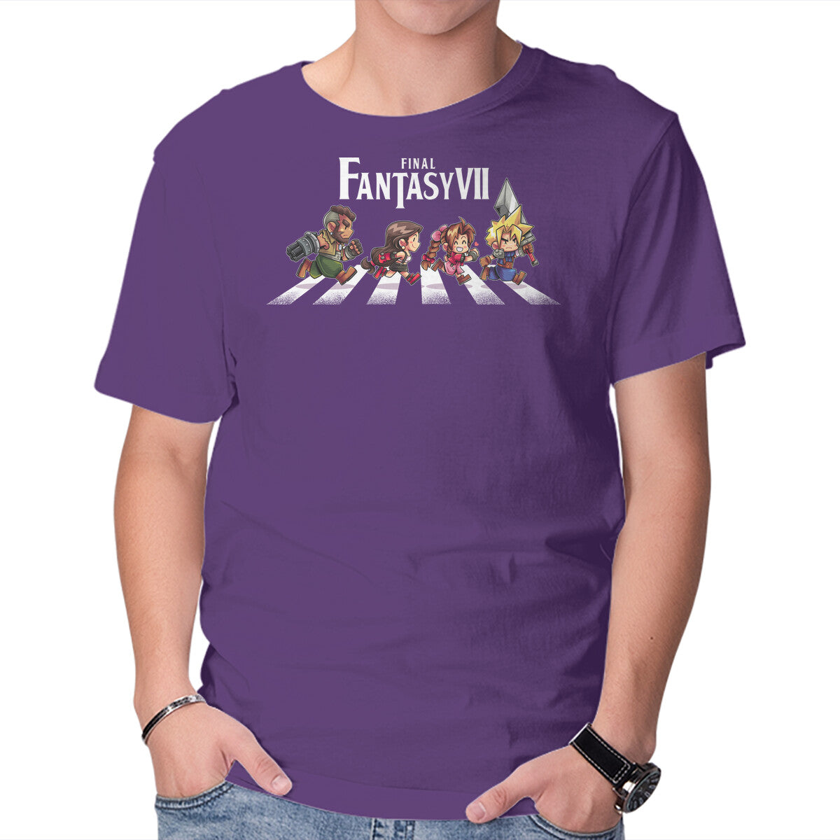 FFVII Road – Gaming Graphic T-Shirt in purple, product display