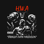 HWA Straight Outta Malevelon – Gaming Graphic T-Shirt design artwork for black graphic T-shirt