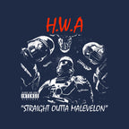 HWA Straight Outta Malevelon – Gaming Graphic T-Shirt design artwork for navy graphic T-shirt