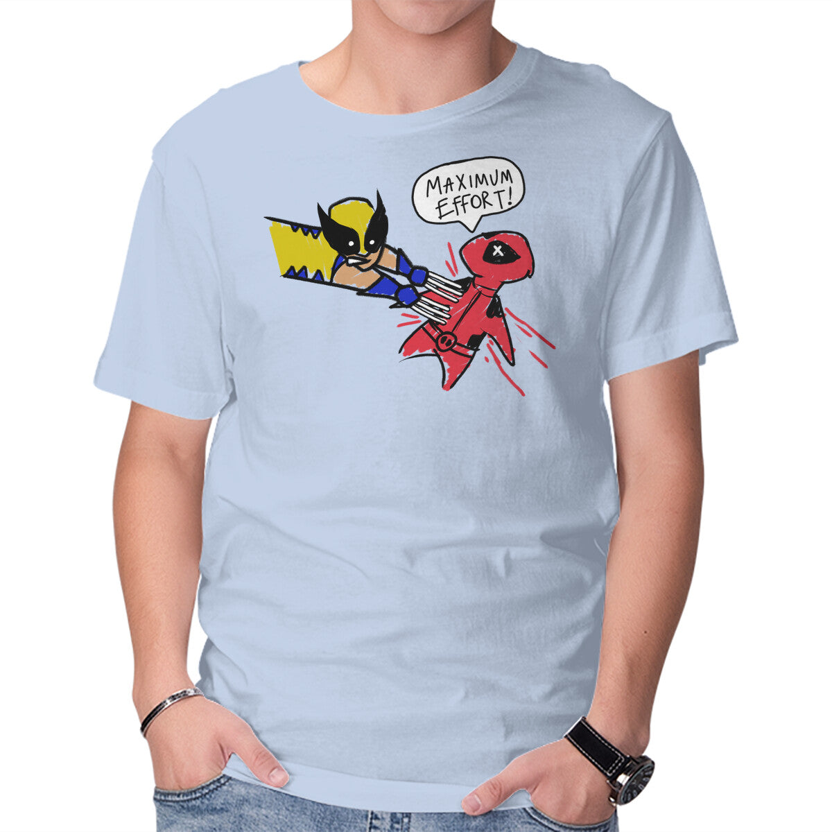 Maximum Effort – Movie Graphic T-Shirt in blue, product display